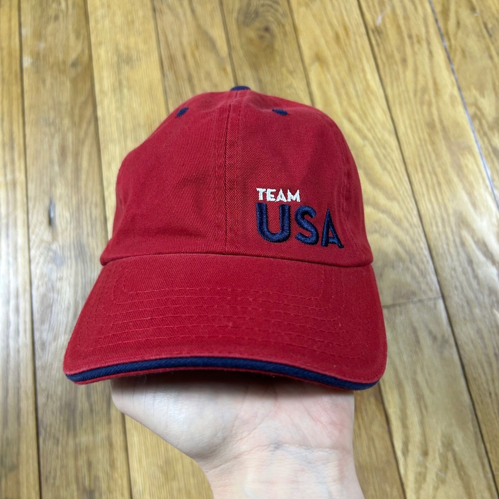 Team USA Olympic Apparel Red Baseball Cap Adjustable‎ Strap